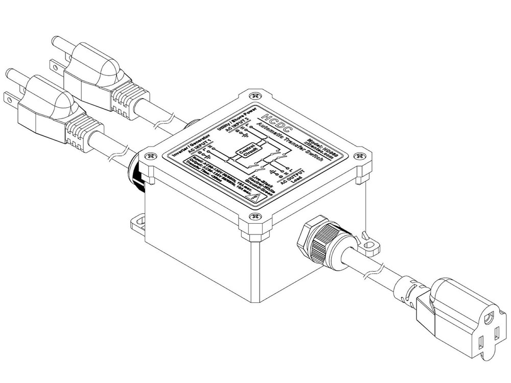 Wall Mount Transfer Switch 15Amp for AC Source Switching with Quick Response