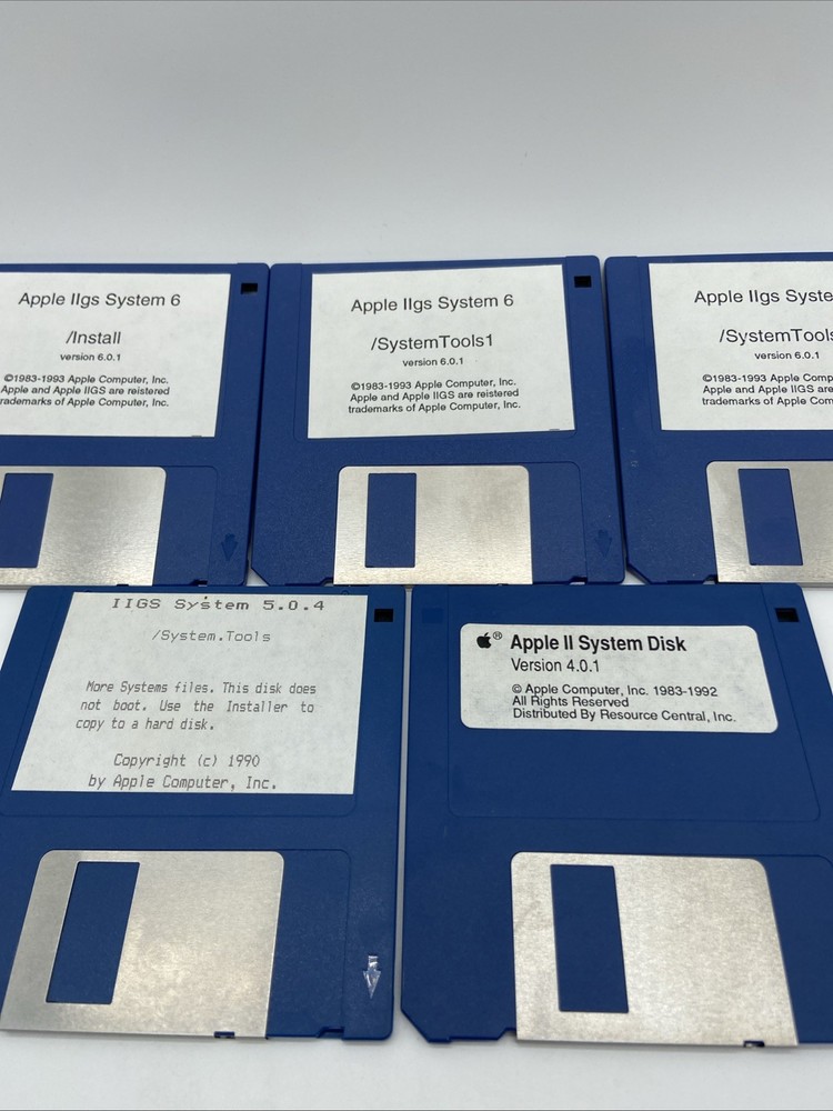 90s Apple IIGS Stystem Tools Floppy Disk Lot Of 5  Vintage PC Programs untested