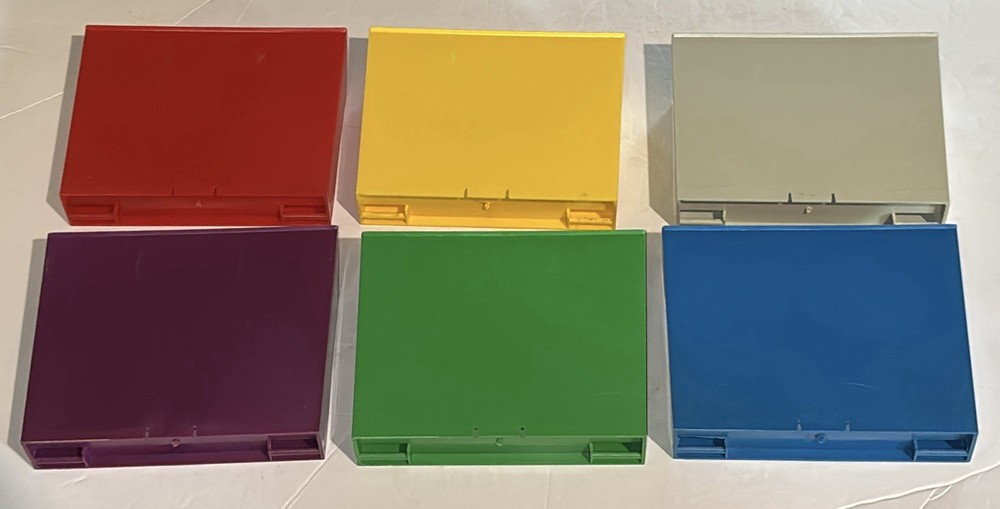 Vintage Lot (6) SRW Minidex/78 Computer Floppy Disk Plastic Storage Case; Red