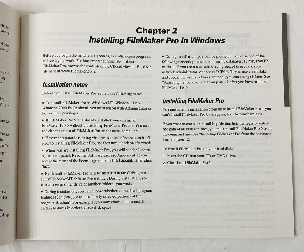 File Maker Pro 6 Getting Started Guide | Vintage User Manual Only | No Software