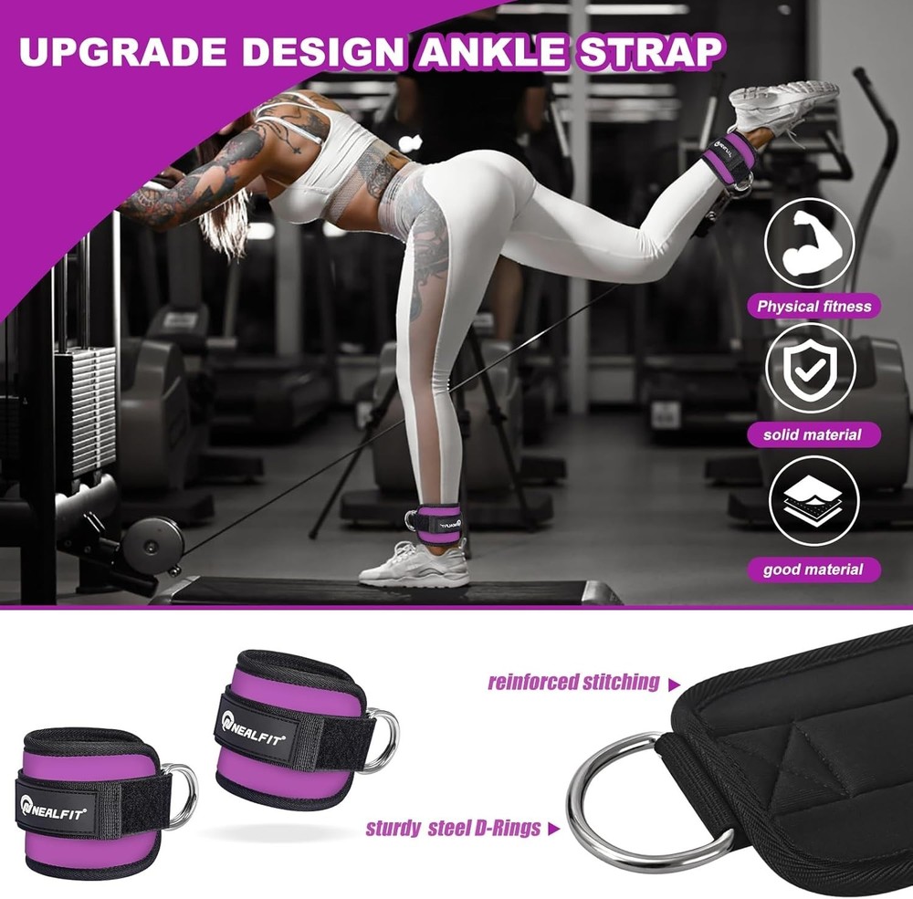 Barbell Pad Set with Lifting Straps & Ankle Straps - Squat Pad for Hip Thrust...
