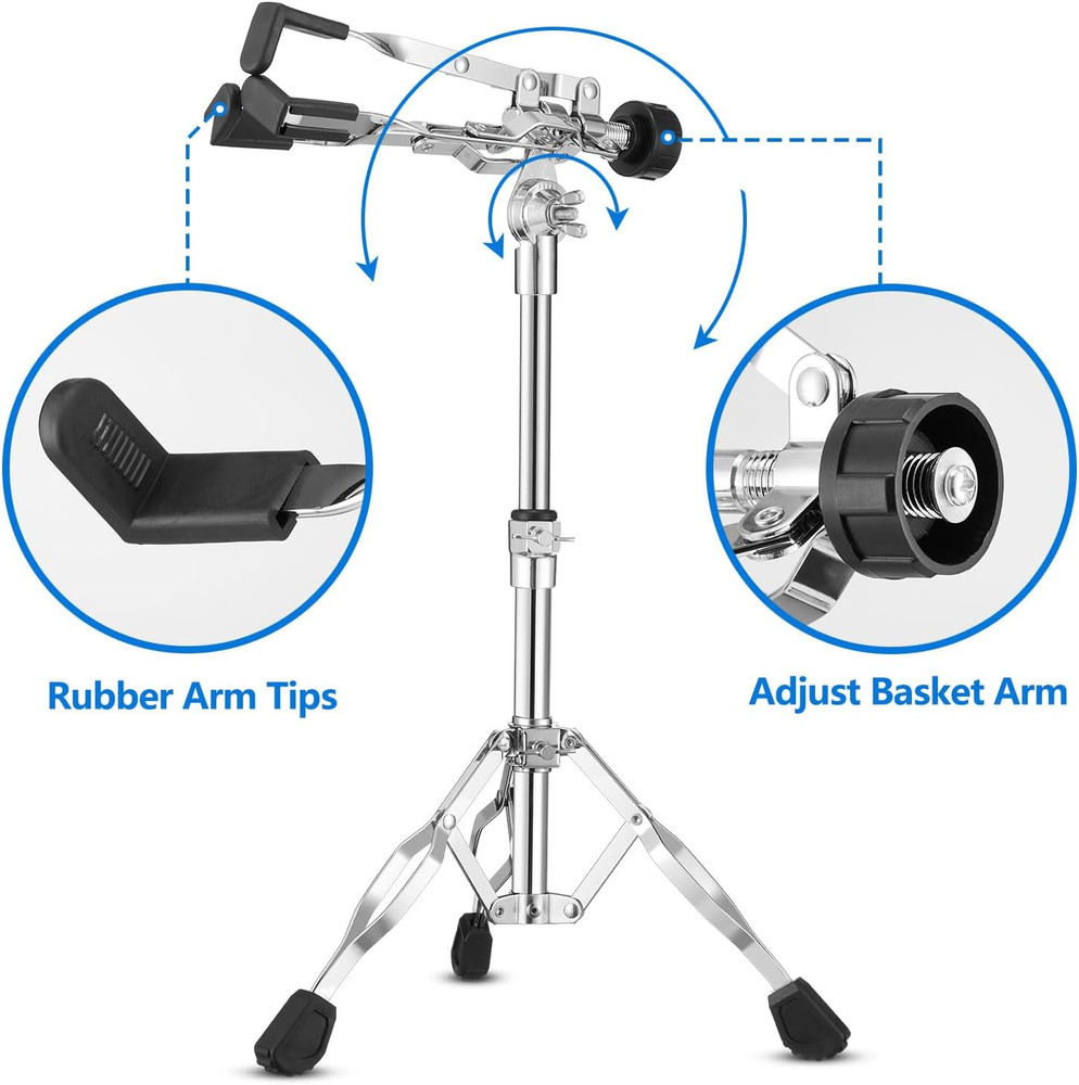 Double Braced Snare Drum Stand Adjustable 10-14 Inch