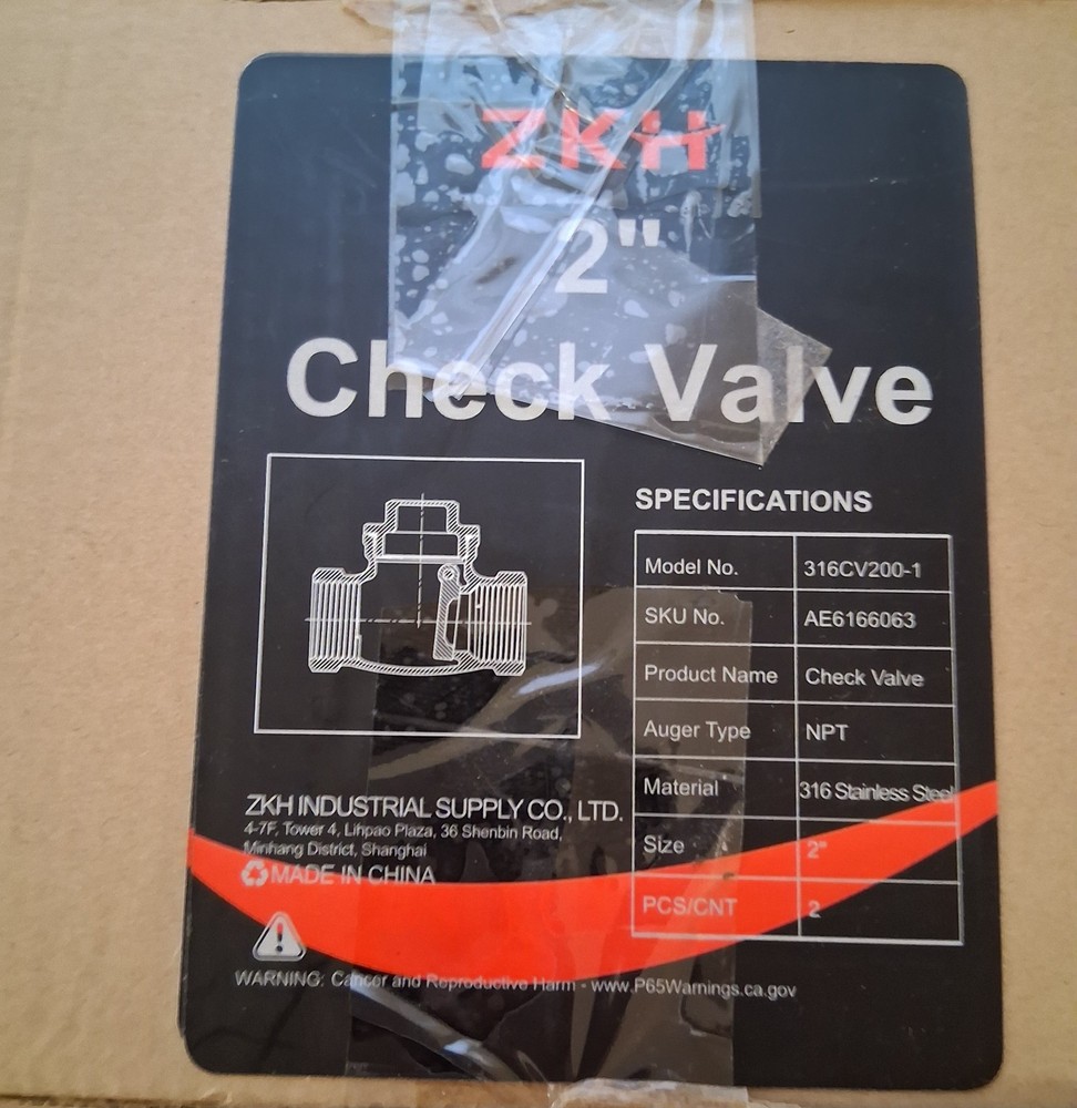 2" NPT Horizontal Check Valves (2Pack) 316 Stainless Steel