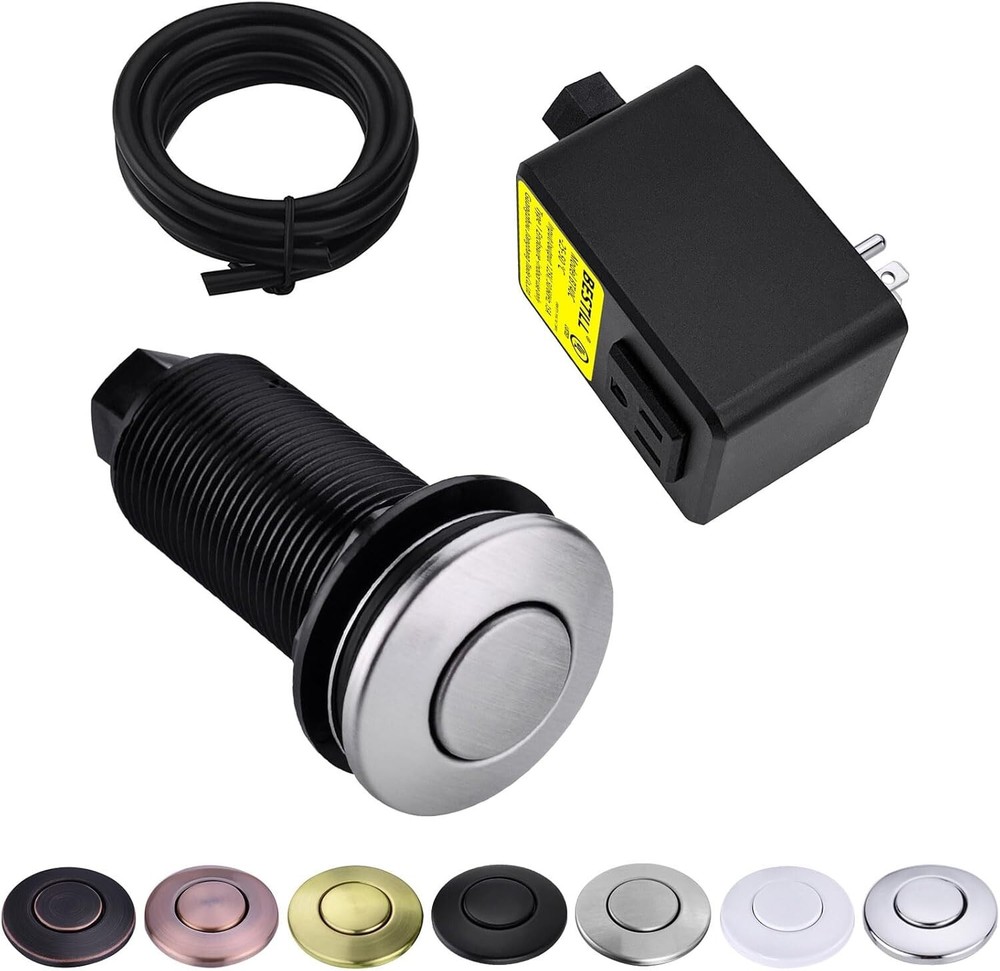 Garbage Disposal Air Switch Kit with Solid Brass Cover - Easy Setup