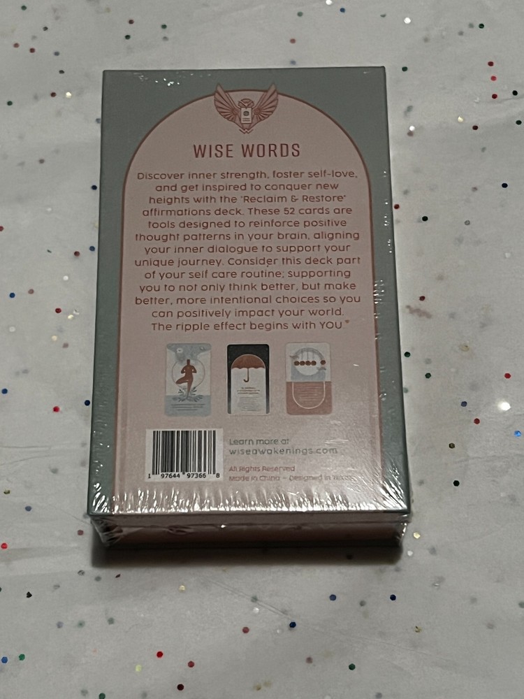 Wise Words Affirmation Deck | Reclaim & Restore | 52 Diverse & Unique Cards