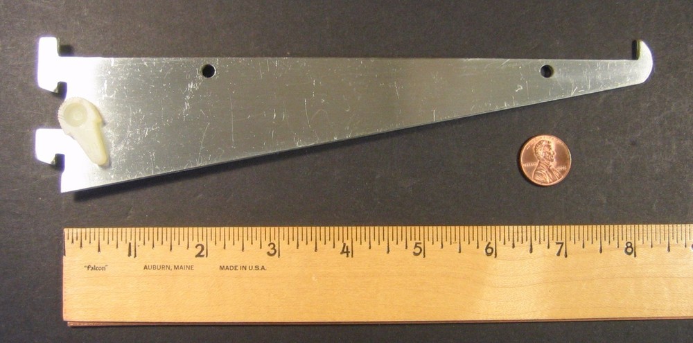 8" SHELF BRACKET, STEEL, MEDIUM-DUTY, SATIN CHROME-PLATED, WITH FRONT LIP