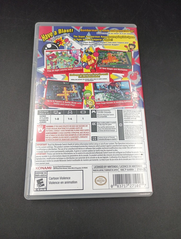 Original Box Case Replacement Nintendo Switch Super Bomberman Case Only