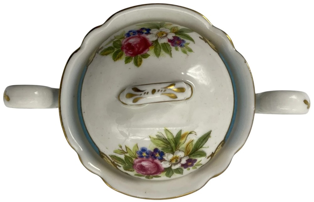 Shelley Dubarry Blue Sugar Bowl & Lid