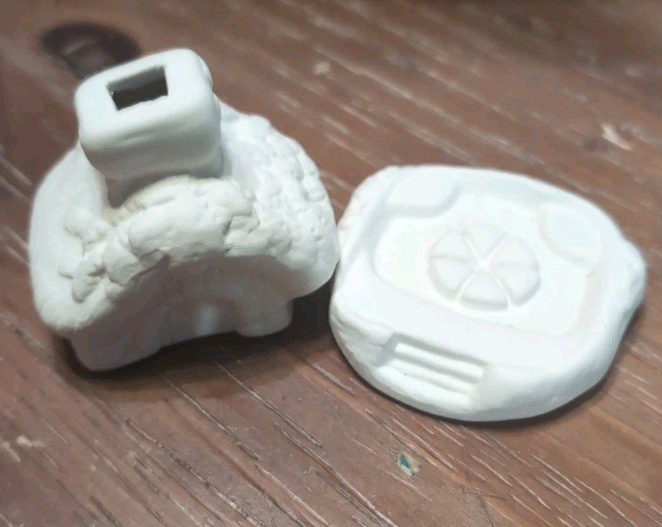 1996 Magic Creations Pottery Small Stone Cottage Incense Burner. Paintable