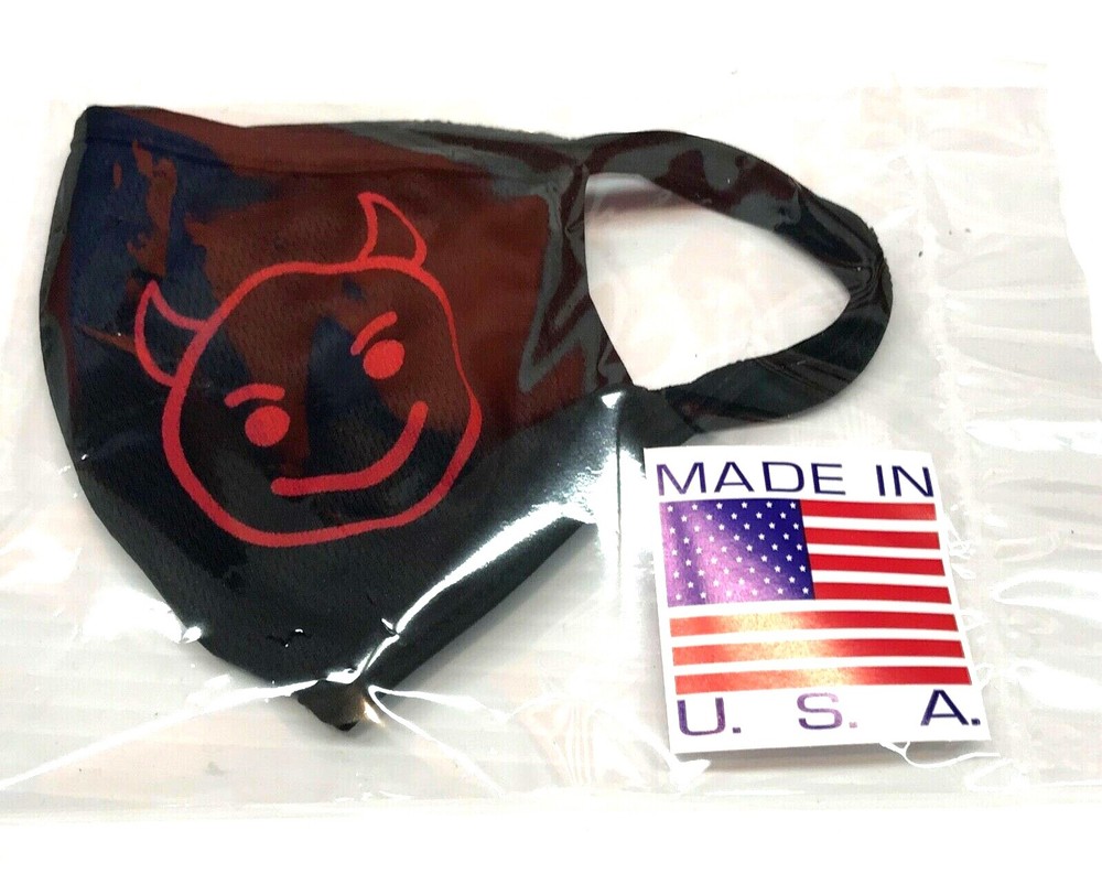 Devil emoji face mask DRI-FIT 100% polyester, black color