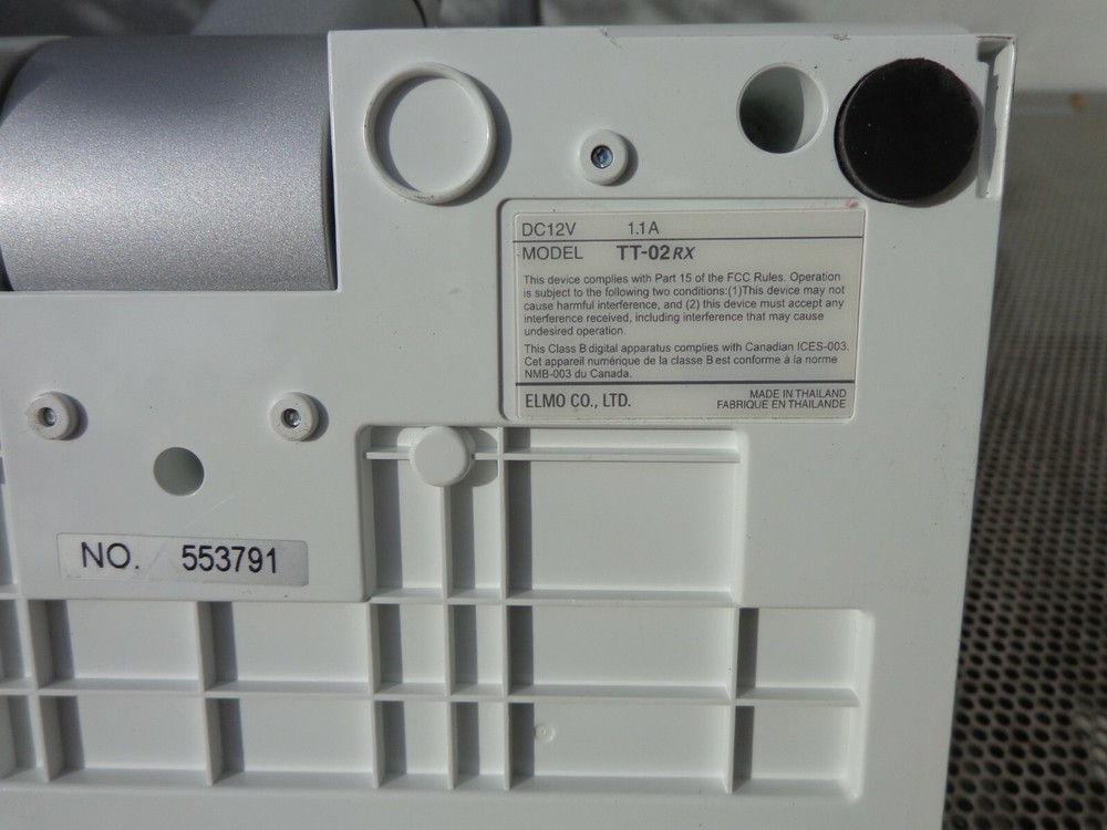 Elmo TT-02RX Document Camera Visual Presenter 12V 1.1A No Remote No AC Cord