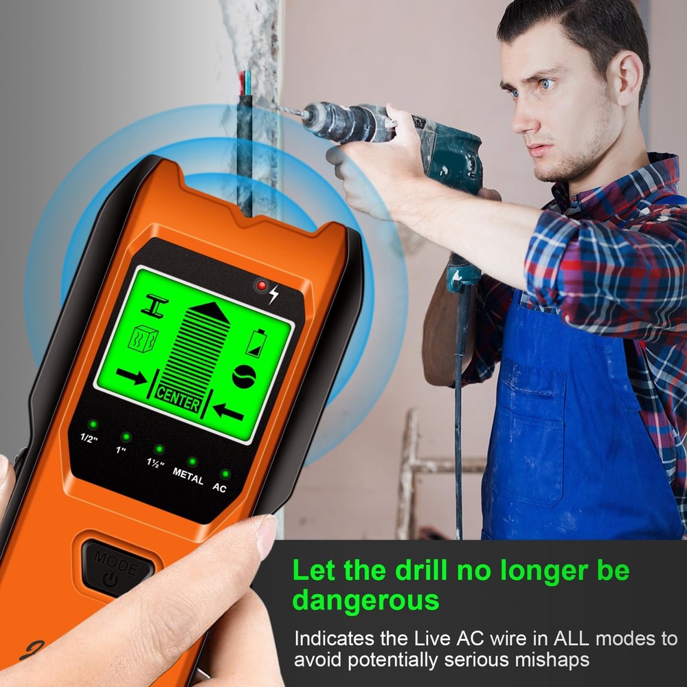 Stud Finder Wall Scanner, 5 in 1 Multifunction Stud Locator with Smart Sensor...