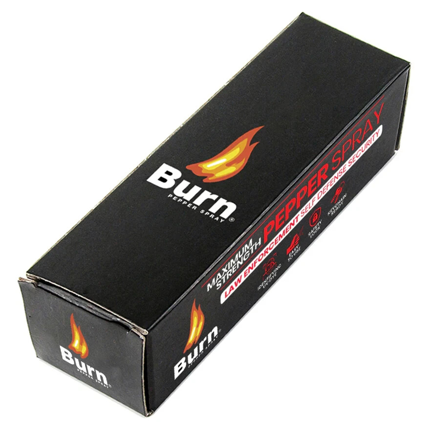 Burn Pepper Spray 0.84 fl oz Self Defense Jogger Runner Security Strap Black