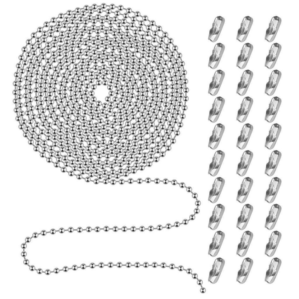 Beaded Pull Chain Extension Connector, 20 Feet Beaded Roller Chain
