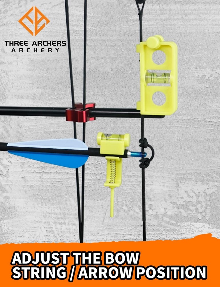 THREE ARCHERS Archery Bow Tuning and Mounting String Level Combo Kit Yellow