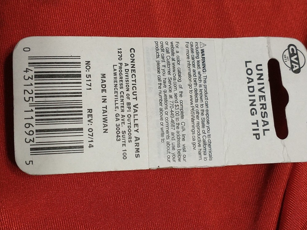 CVA UNIVERSAL LOADING TIP 10X32 #AC1693 BLACK POWDER MUZZLELOADER NOS SABOT