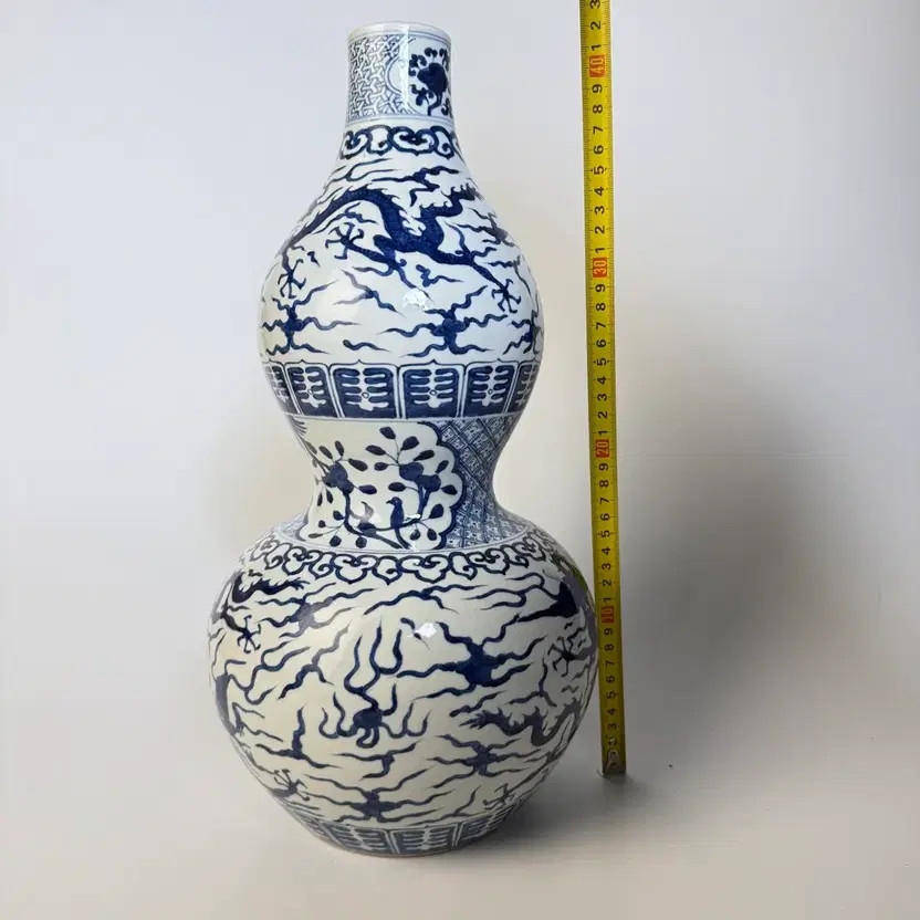 Blue-Glazed Incense Holder with Dragon Design - 42.5cm