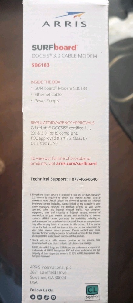Arris Surfboard Docsis 3.0 modem SB6183