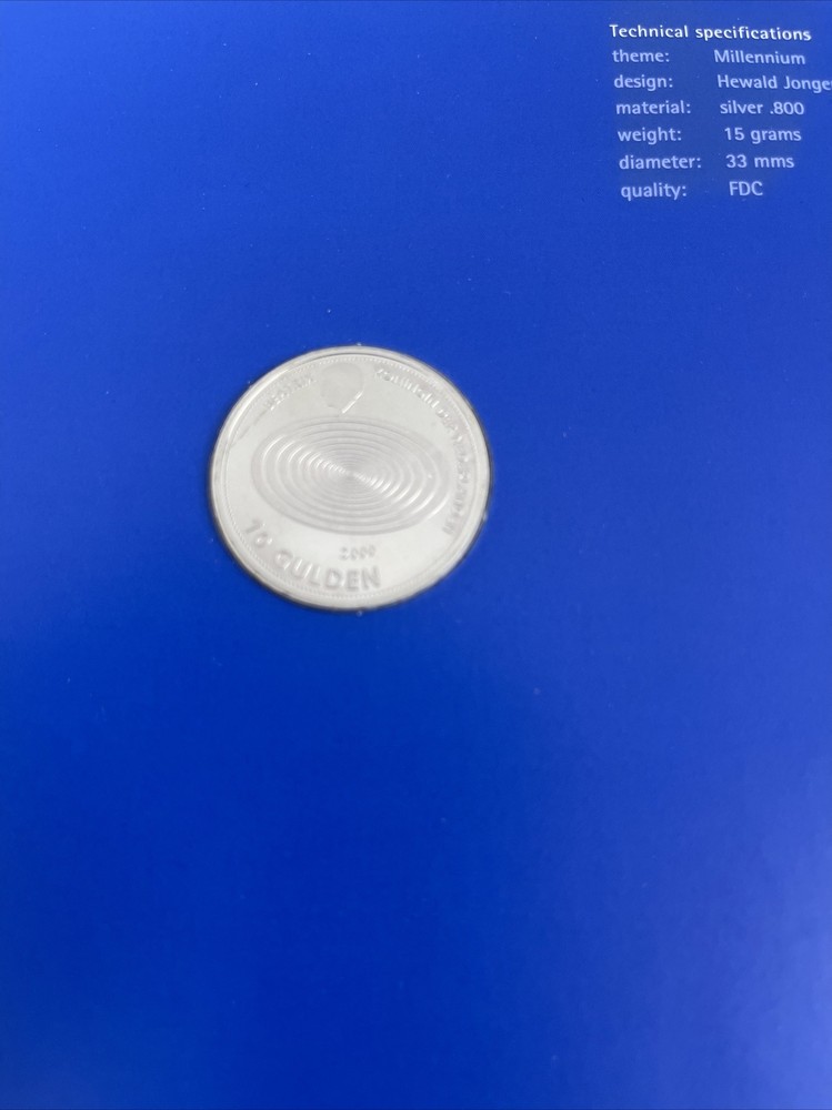 NETHERLANDS 10 GULDEN 1999 IN FOLDER and Outer Cover