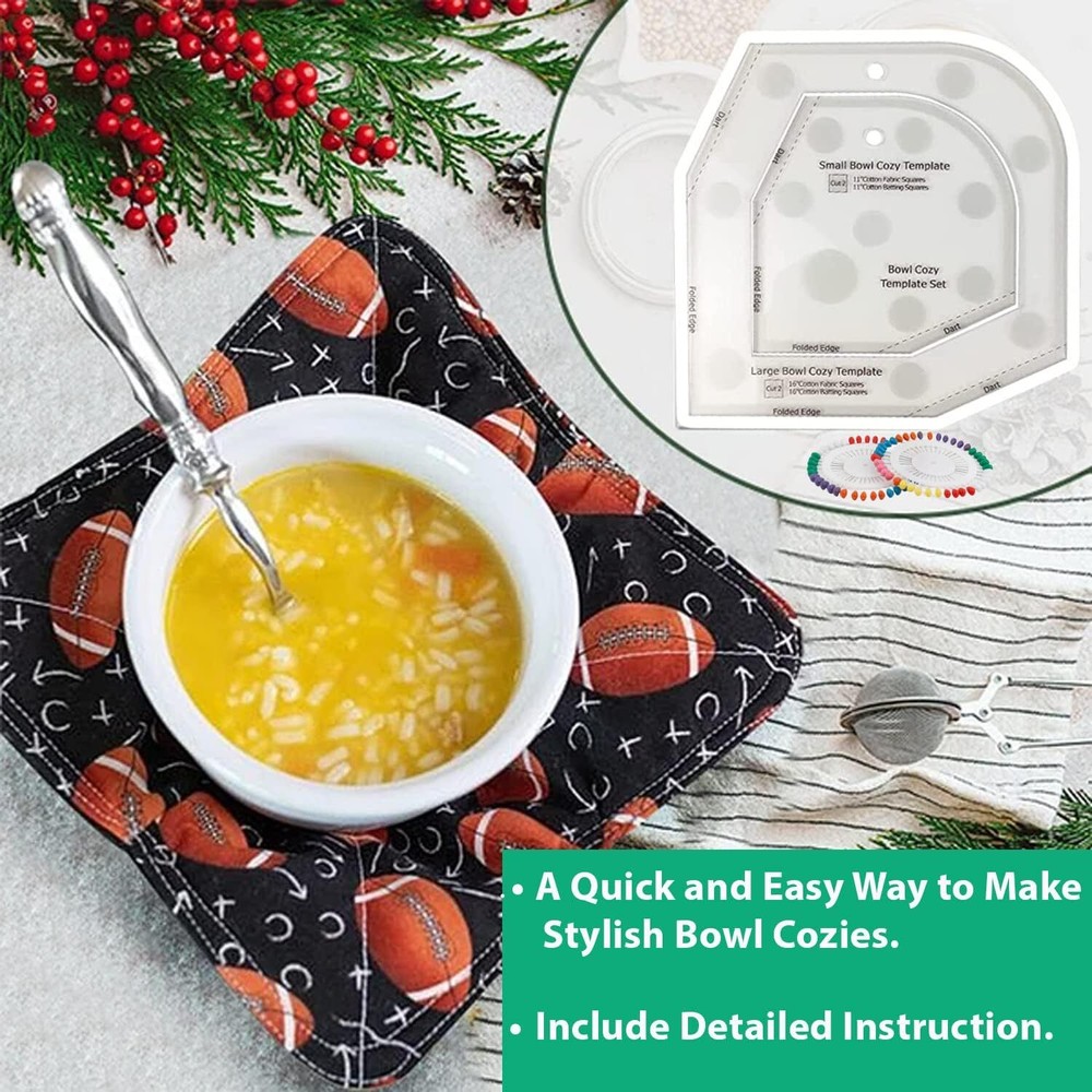 Bowl Cozy Template Set Sewing Patterns With Instructions And 40 Pins