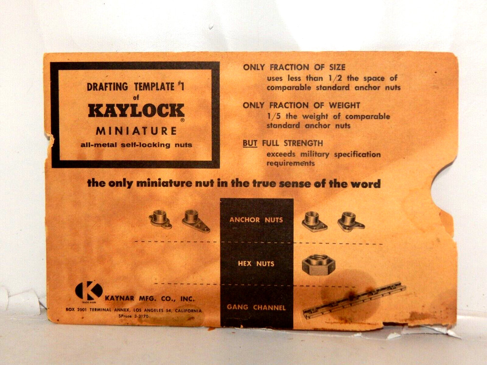 Vintage Kaylock Miniatures Drafting Template No 1