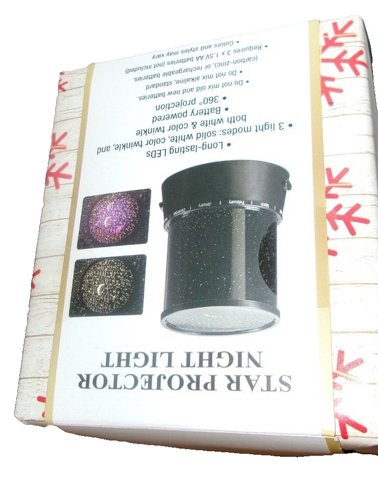 360 LED Star Projector Night Light LED 3 Light Modes Solid/Twinkle Battery Power