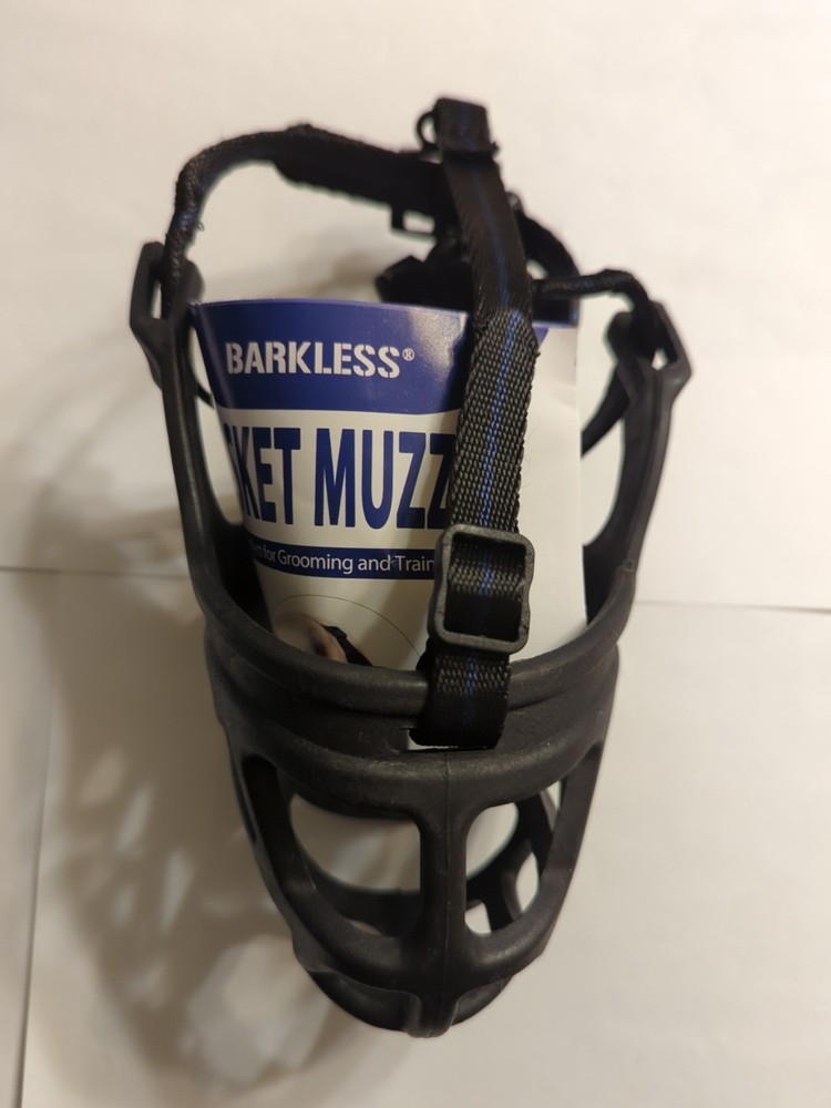 BARKLESS Dog Muzzle, Basket Muzzle for Biting, Chewing and Scavenging SIZE SMALL