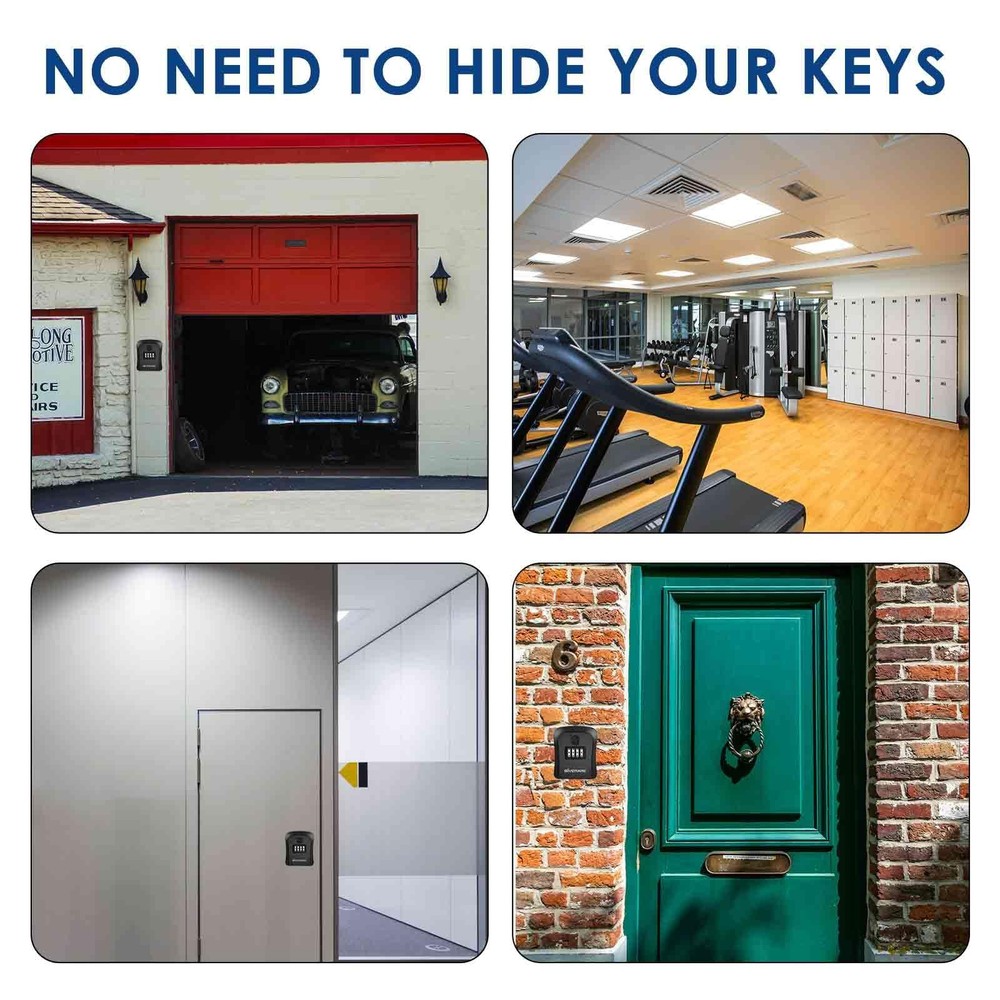 GIVERARE Lock Box, 4 Digits Combination Lockbox, 1 PACK, 1 Pack Black-S