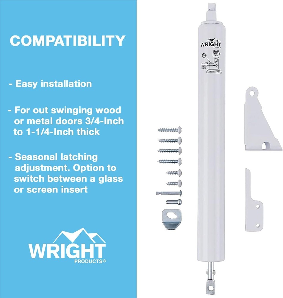 V1020WH Standard Duty Pneumatic Closer, White