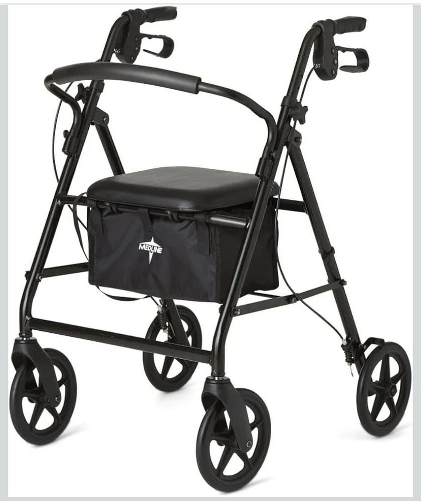 Medline Basic Steel Rollators with 6" Wheels - Black See Description