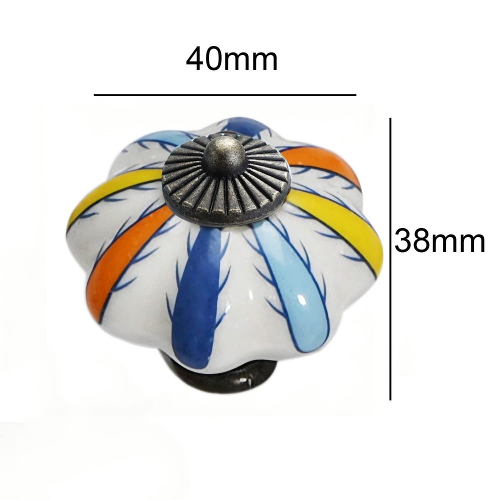 Cabinet Knobs and Pulls Vintage Pumpkin Pottery Ceramic Kitchen Cupboard Draw...