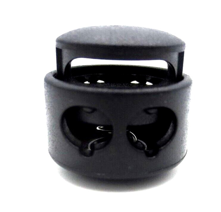 Spring Loaded Slide Lock 2 Hole - Fit Up To 7/32" Thick String - Durable! Black