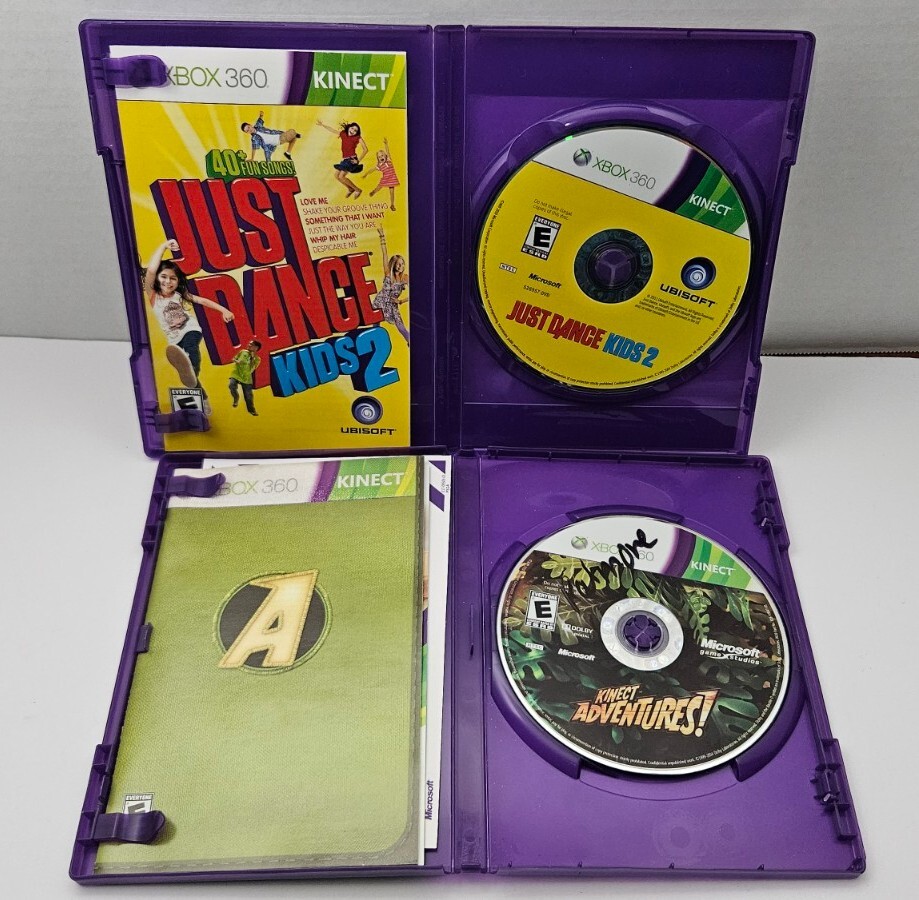 Xbox 360 Kinect Sensor Bar Microsoft 1414 Great Condition W/ 2 Games #2