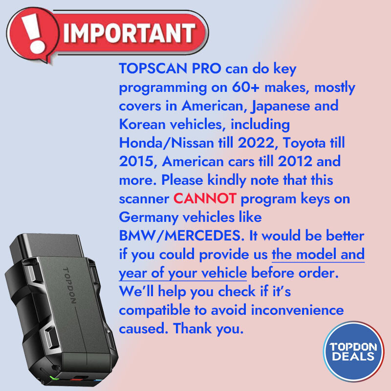 2024 TOPDON TOPSCAN PRO Automotive Diagnostic Service Tool Code Reader Scanner