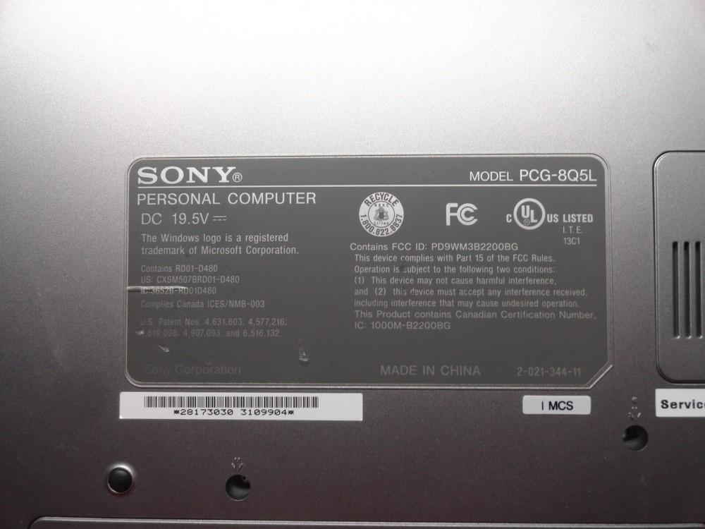 SONY PCG-8Q5L