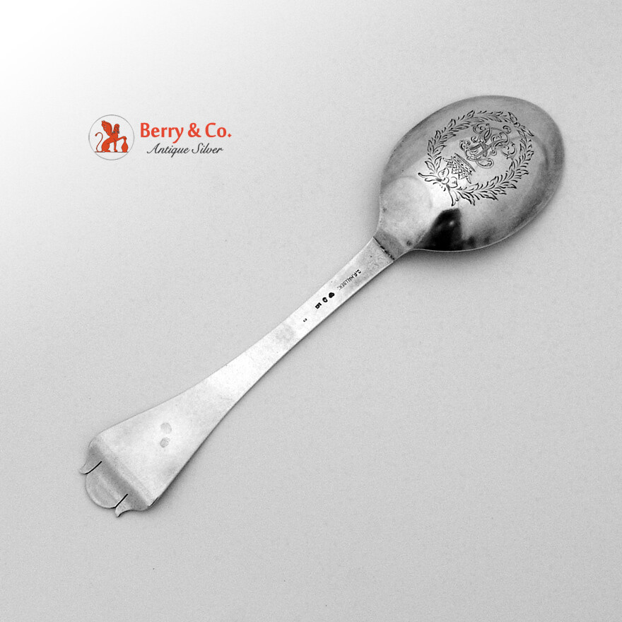 Swedish 830 Silver Serving Spoons Pair Hallberg 1897
