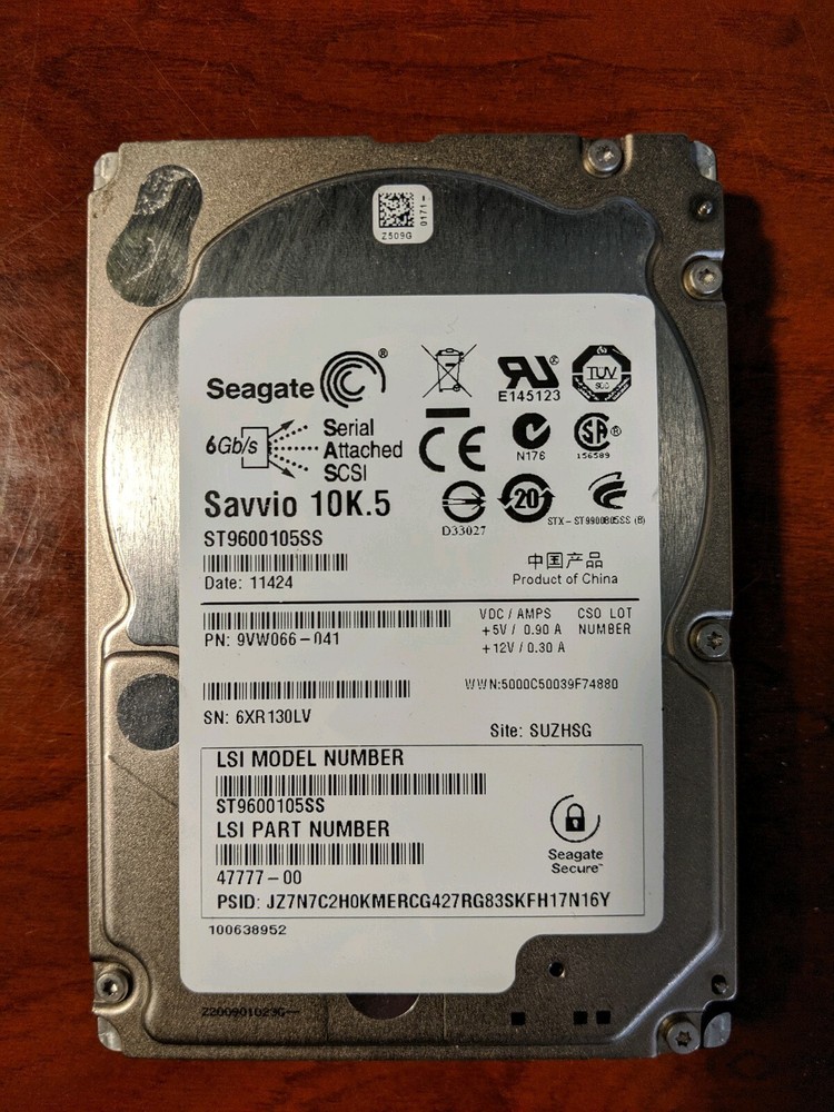 Seagate 600GB 10K SAS 2.5" 6Gbps ST9600105SS Server HDD