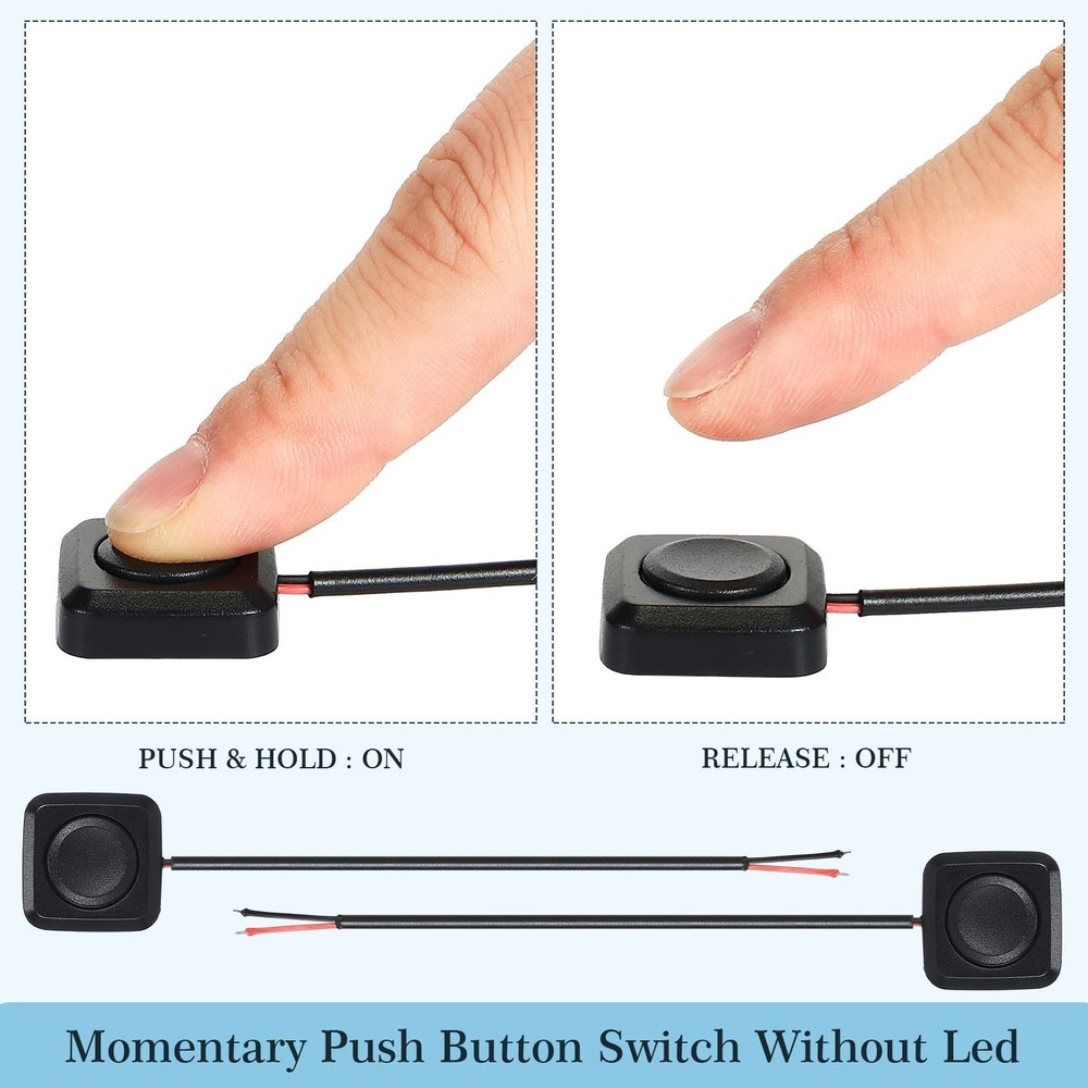 LEIFIDE 4 Pcs Momentary Push Button Switch 12v 24v Surface Mount Mini Button ...