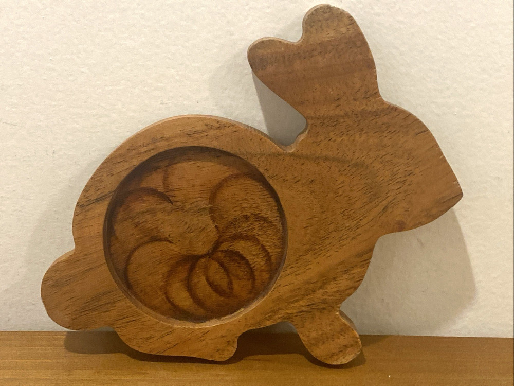 Rabbit Bunny Wooden Coaster 6” Long 2.5”  Diameter Multiples
