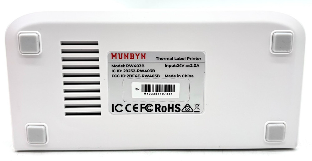 MUNBYN RealWriter 403B Bluetooth Wireless Thermal Printer - White