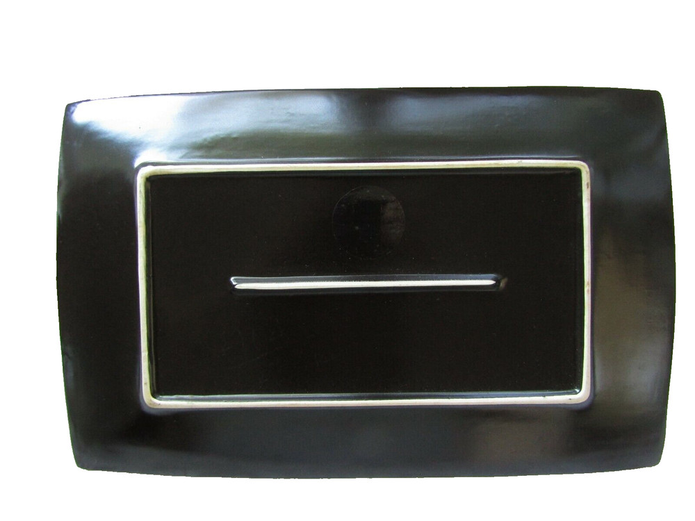 Baum Brothers Black Textured Sand Dune Stoneware 14” Rectangular Platter