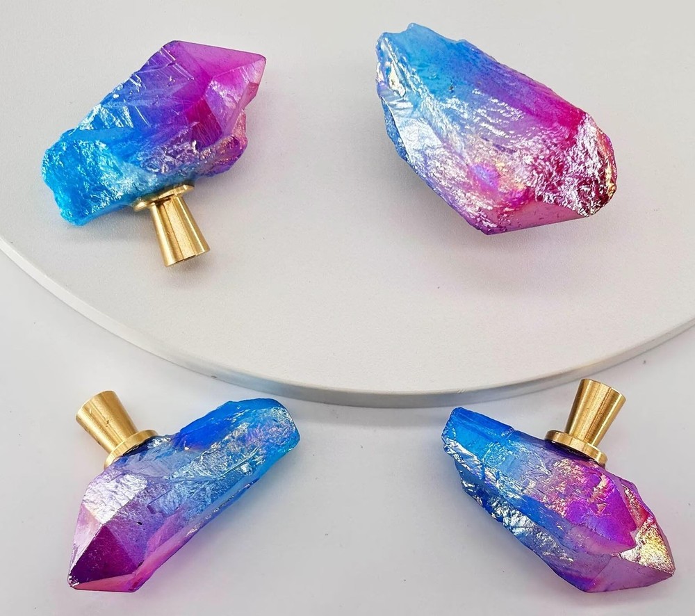 Natural Crystal Stone Cabinet Knobs Decorative Drawer Knobs Handles Gemstone ...