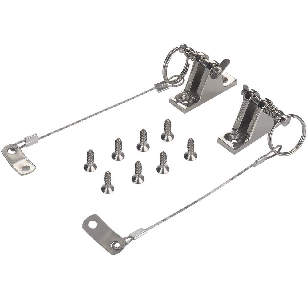 VTurboWay 2 Pack Bimini Top 90°Deck Hinge with Quick Release Pin w/Drop Cam