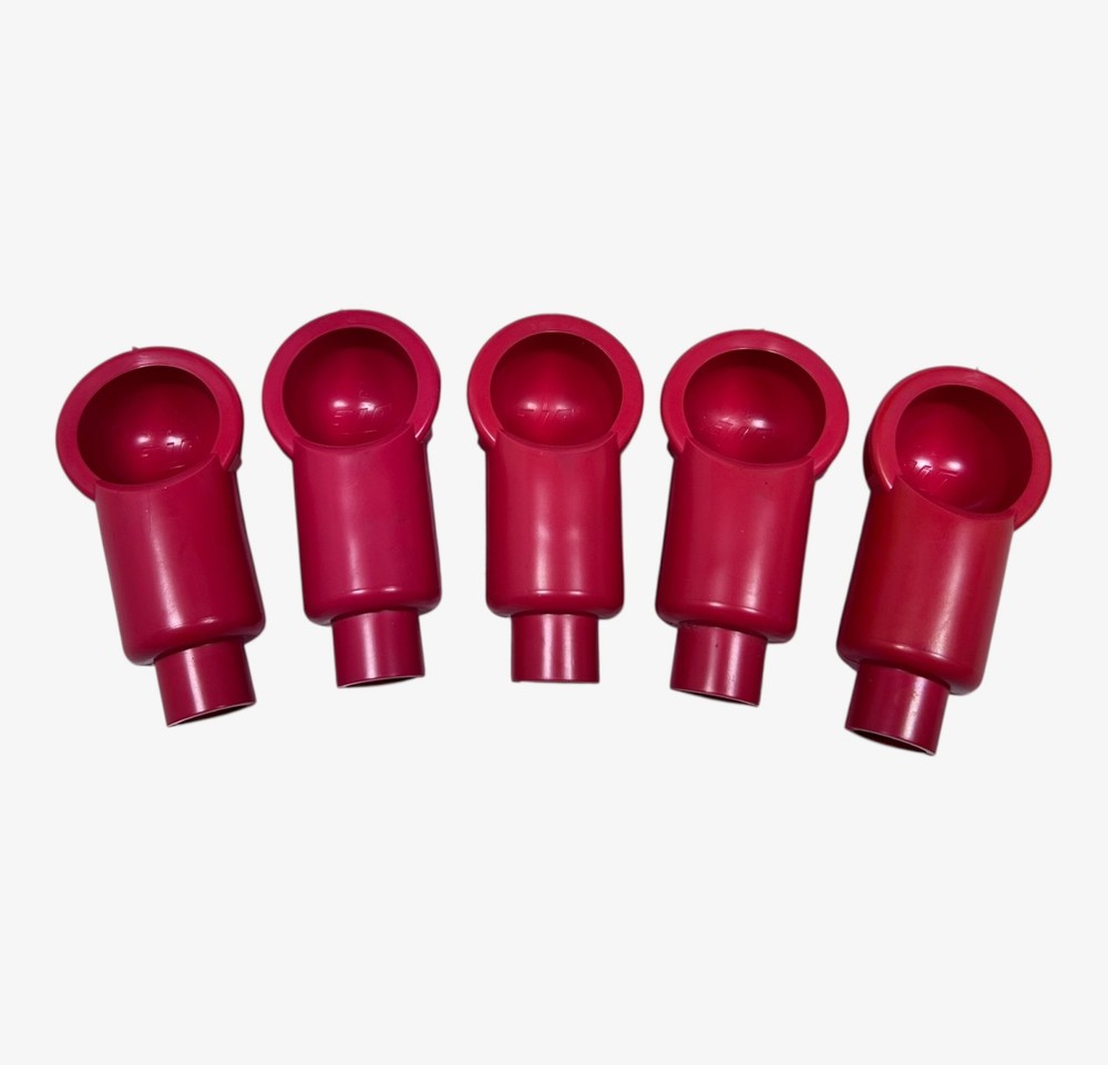 VTE Red Rubber Battery Terminal Cover - 5 Pack