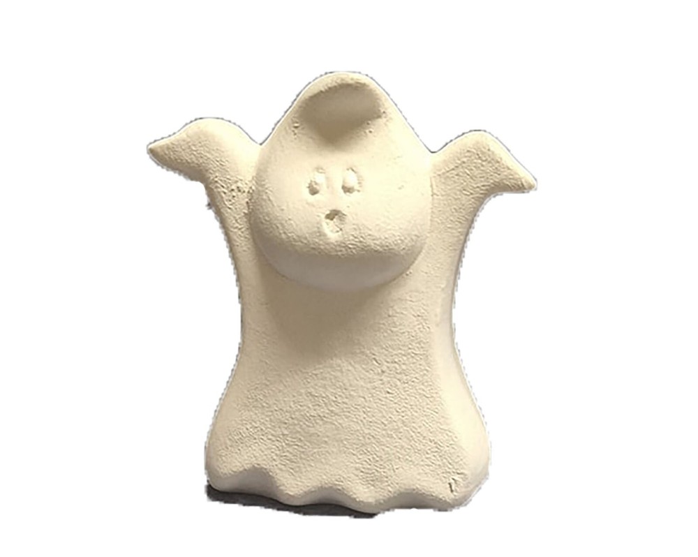 Marshmellow Ghost 4" Ceramic Bisque, ready to paint