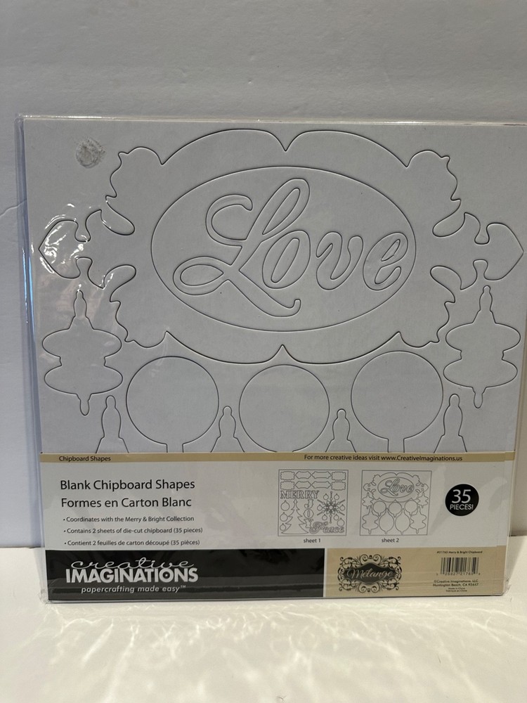 Creative Imaginations Chipboard Shapes Merry & Bright