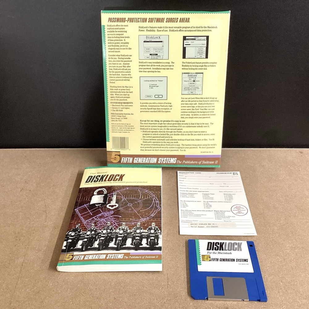 Fifth Generation Systems Security Software Program Disklock