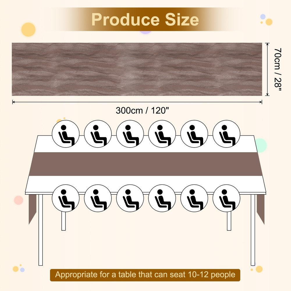 2Pcs Mocha Brown Cheesecloth Table Runner 35.4" x 118" Rustic Gauze Table Runner