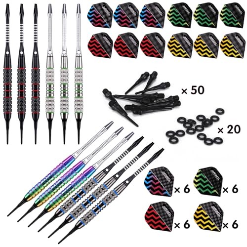 Darts Plastic Tip - Professional Soft Tip Darts Set for Electronic Colorful