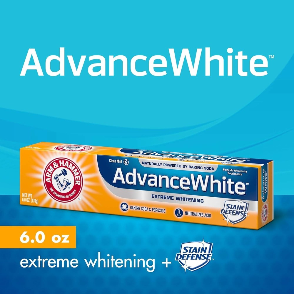 Fresh Mint Advance White Toothpaste – Powerful Whitening & Plaque Control, 6 oz